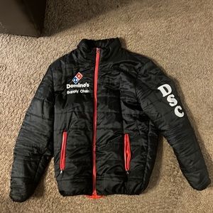 Domino’s supply chain jacket / black and red outline / embroidery left side